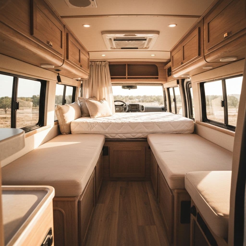 Custom cushions in an RV interior